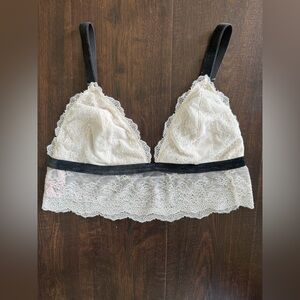 Victoria's Secret Lace Bralette in Cream and Black